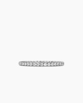DY Eden Band Ring in Platinum with Pavé Diamonds, 1.85mm